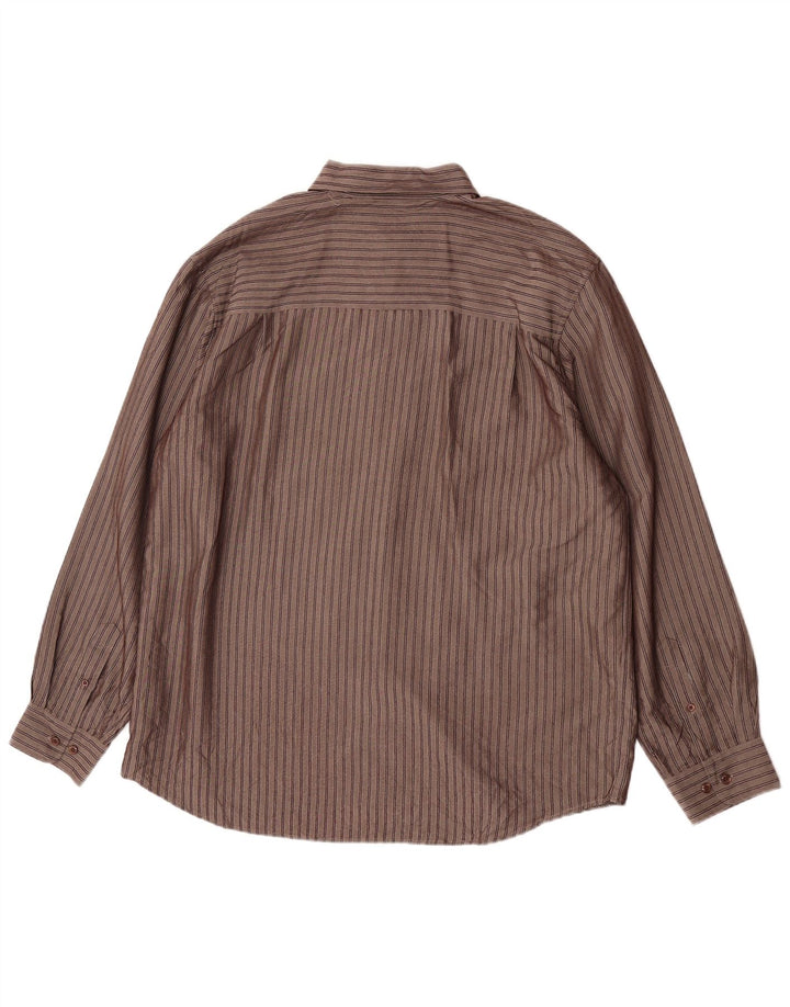 M&Co Herrenhemd XL braun gestreift Viskose
