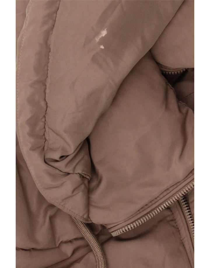Zara Damen-Kapuzen-Übergröße, gepolsterte Jacke, UK 14, Mittelbraun, Polyester
