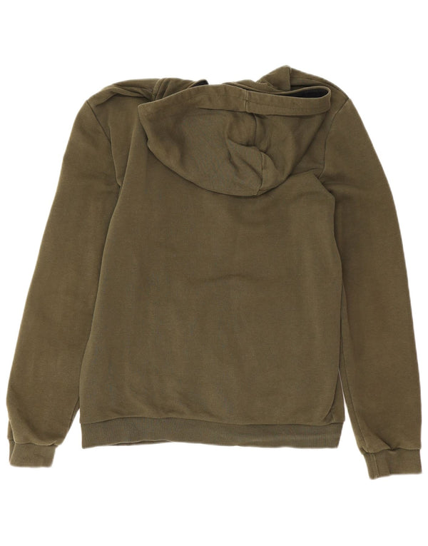 Puma Jungen Kapuzenpullover mit grafischem Reißverschluss, 15–16 Jahre, Khaki, Baumwolle