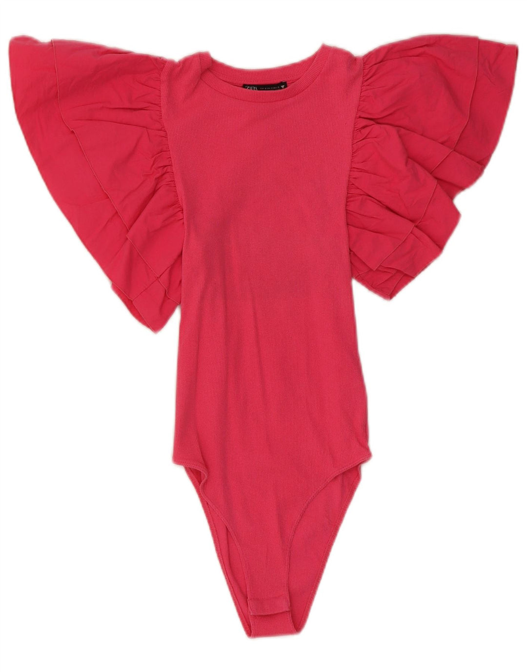 Zara Damen-Body mit Fledermausärmeln, Gr. 8, Größe S, Rosa, Baumwolle