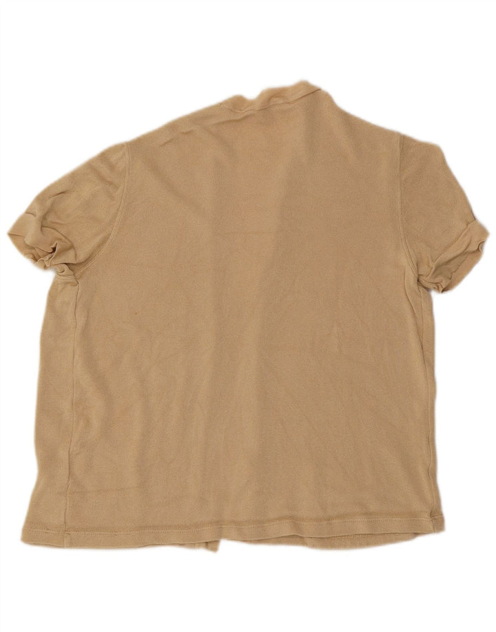 Max Mara Damen-Strickjacke mit kurzen Ärmeln, offen, Gr. 14, Mittelbeige