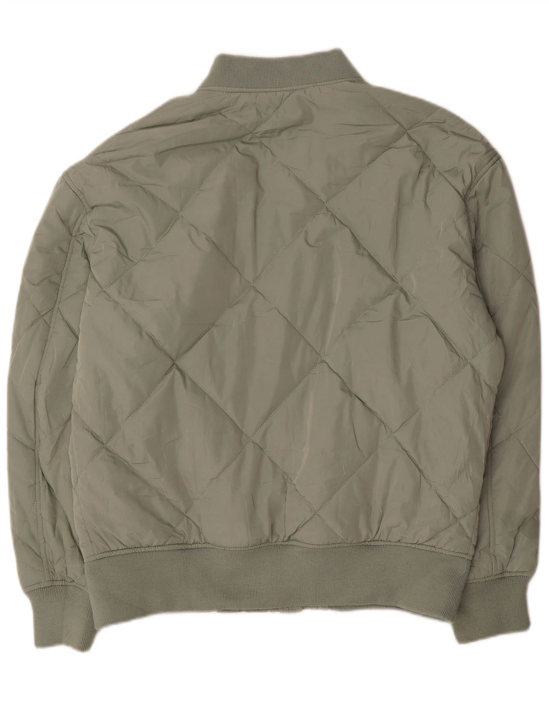 Zara Herren Wattierte Jacke UK 40 Large Grün Polyester