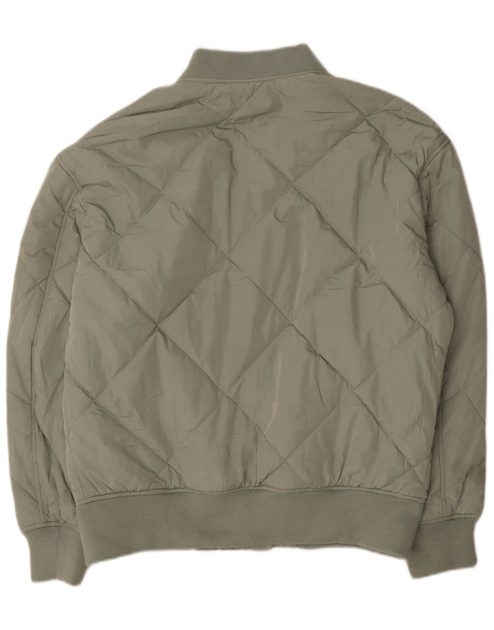 Zara Herren Wattierte Jacke UK 40 Large Grün Polyester