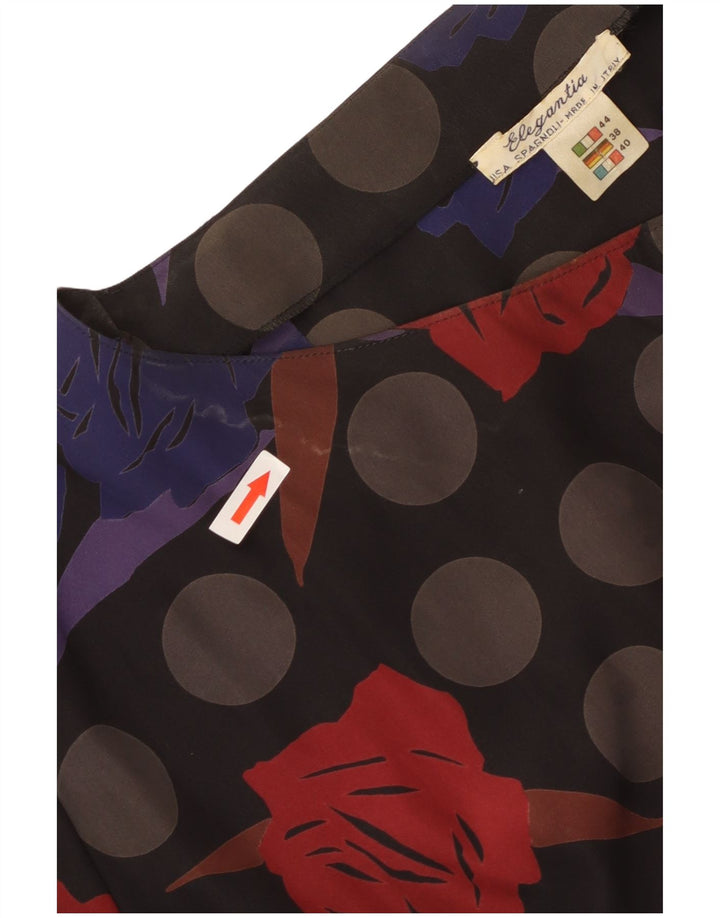 Vintage Damen Langarm-Zeltkleid IT 44 Medium Mehrfarbig geblümt