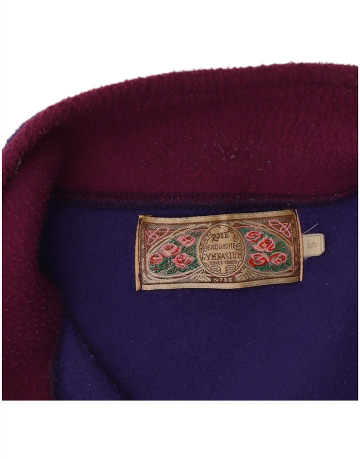 Vintage Herren-Fleecepullover mit Knopfkragen, klein, mehrfarbig, Farbblock