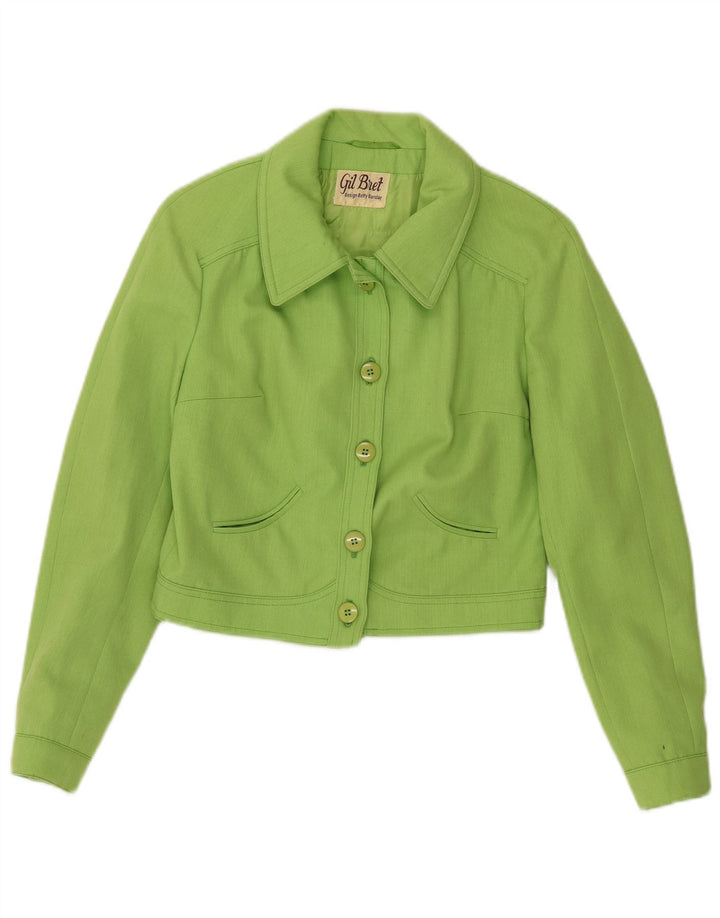 Gil Bret Damen Crop Bomberjacke UK 14 Large Grün Polyester