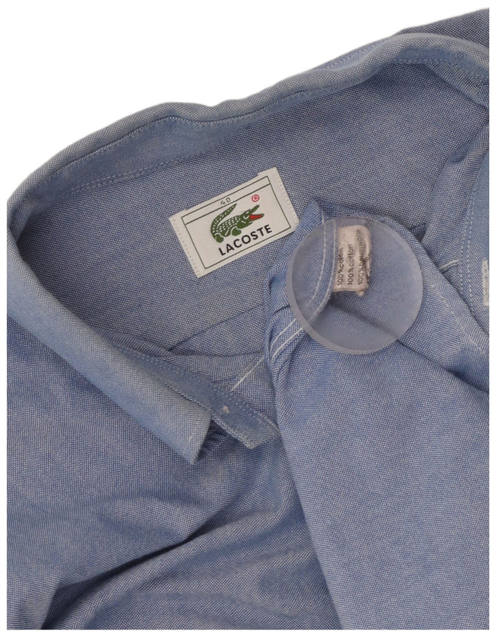 Lacoste Herrenhemd Größe 40 mittelblaue Baumwolle