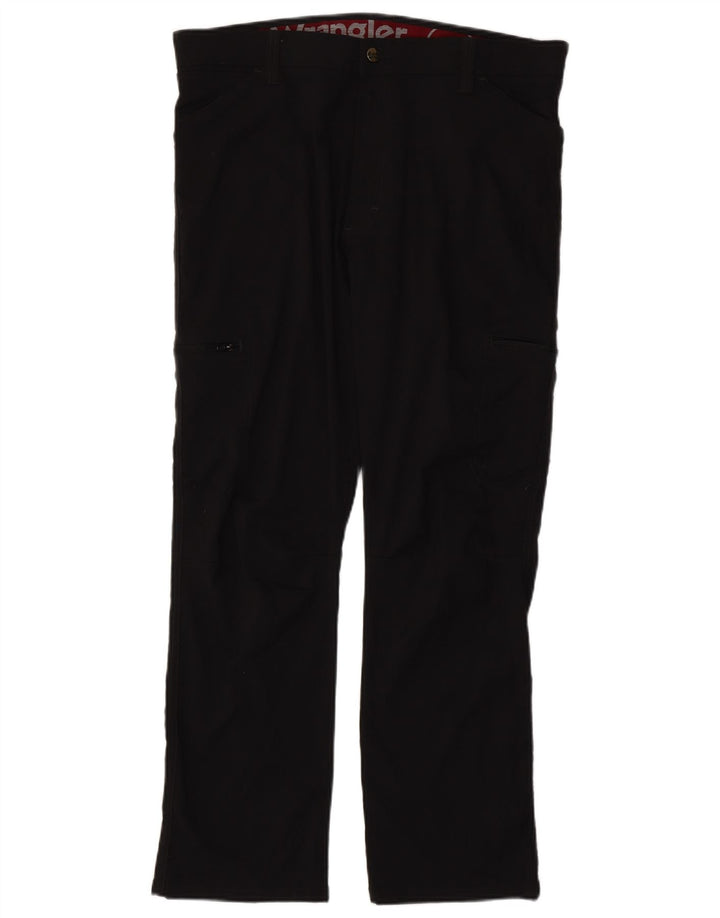 WRANGLER Gerade Cargohose für Herren, W38, L30, schwarzes Nylon