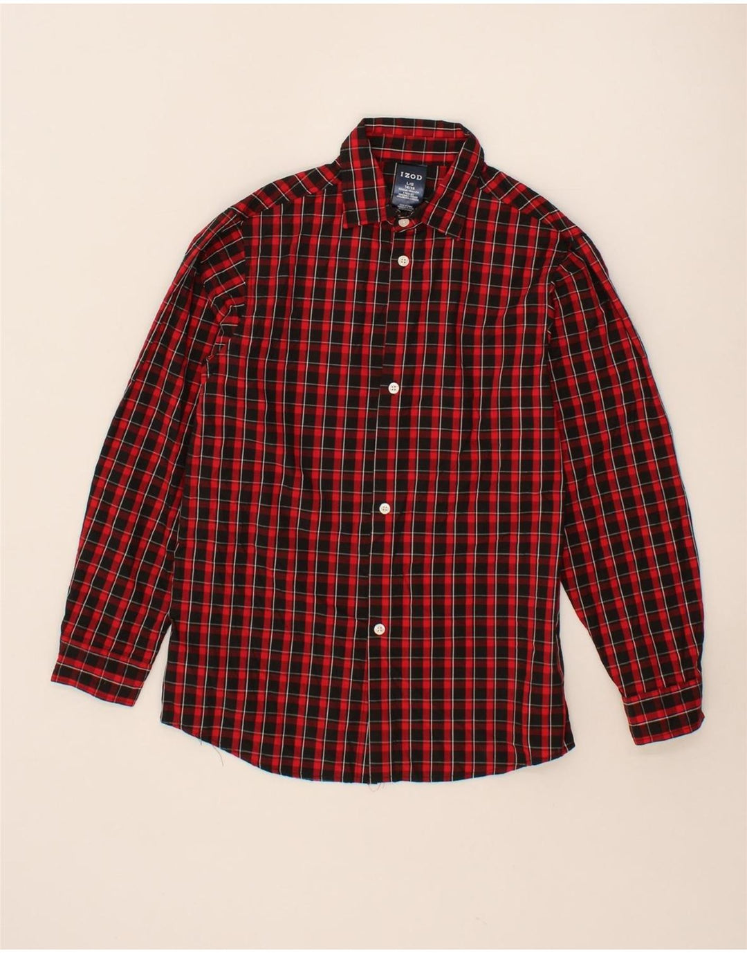 IZOD Boys Flannel Shirt 14-15 Years Large Red Check Cotton Vintage Izod and Second-Hand Izod from Messina Hembry 