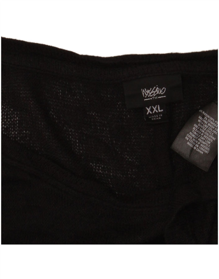 Massimo Dutti Damen Durchsichtiges asymmetrisches Tunika-Oberteil UK 20 2XL Schwarzer Rayon