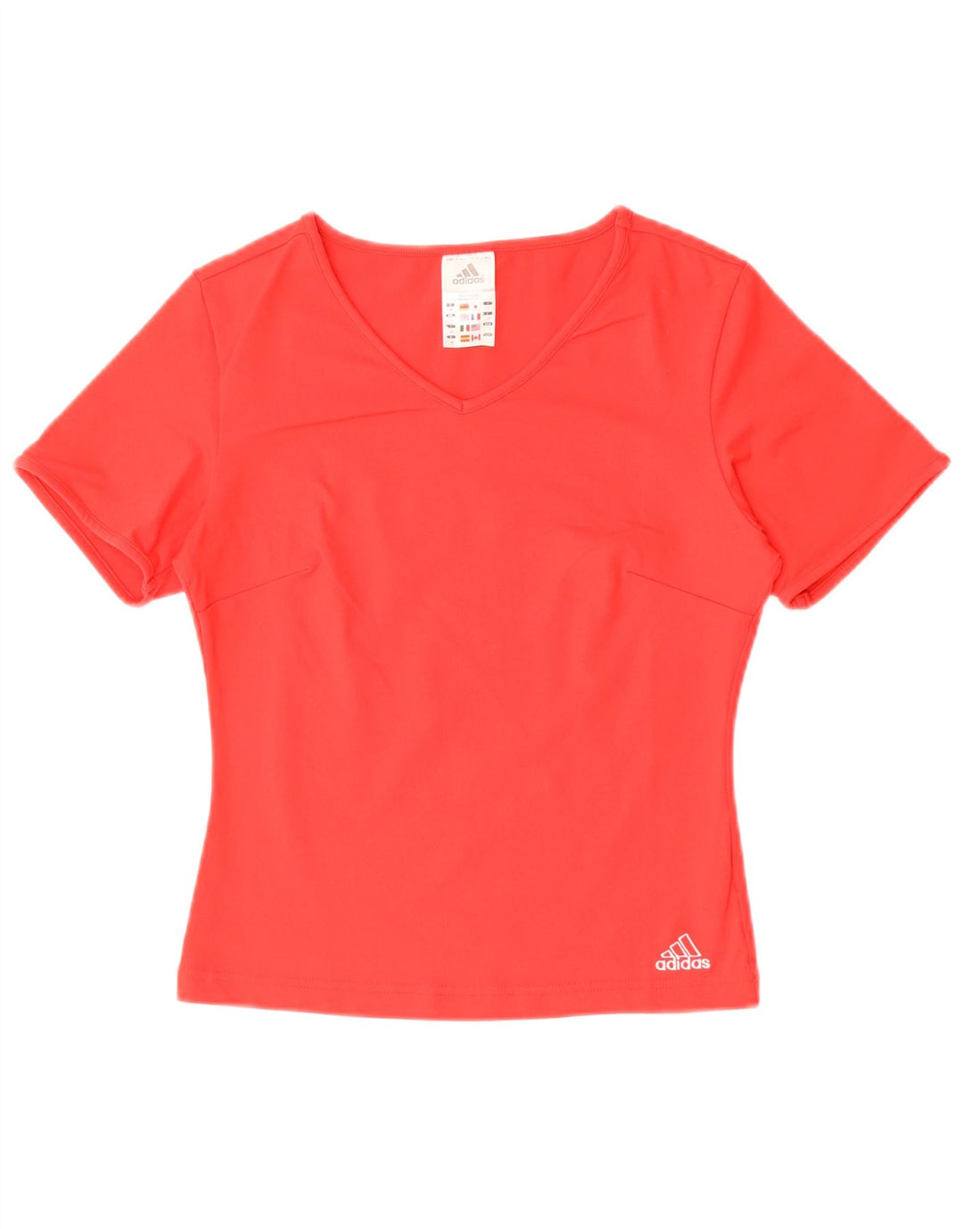 Adidas Damen T-Shirt Top UK 12 Mittelrotes Polyester