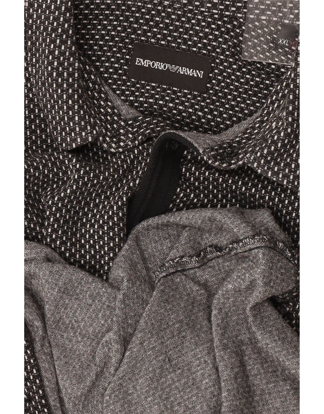 EMPORIO ARMANI Herrenhemd 2XL Schwarz gepunktet