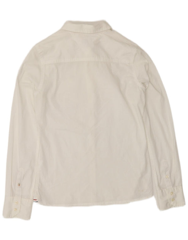 TOMMY HILFIGER Damen Hemd UK 10 Small Weiß