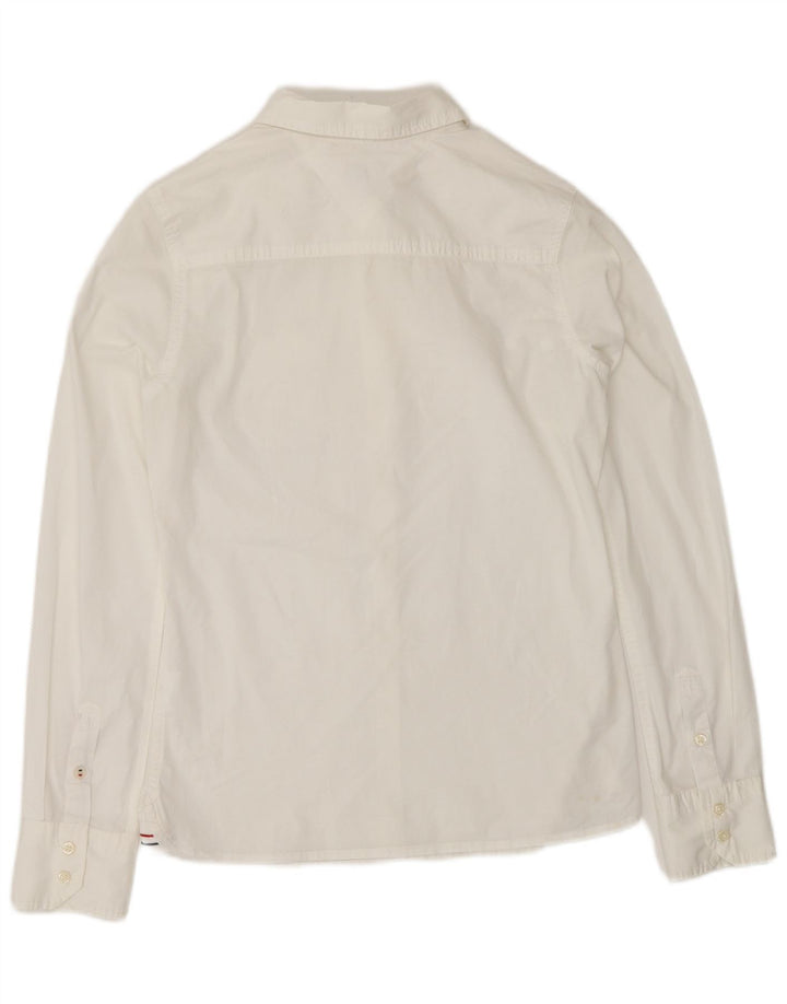 TOMMY HILFIGER Damen Hemd UK 10 Small Weiß