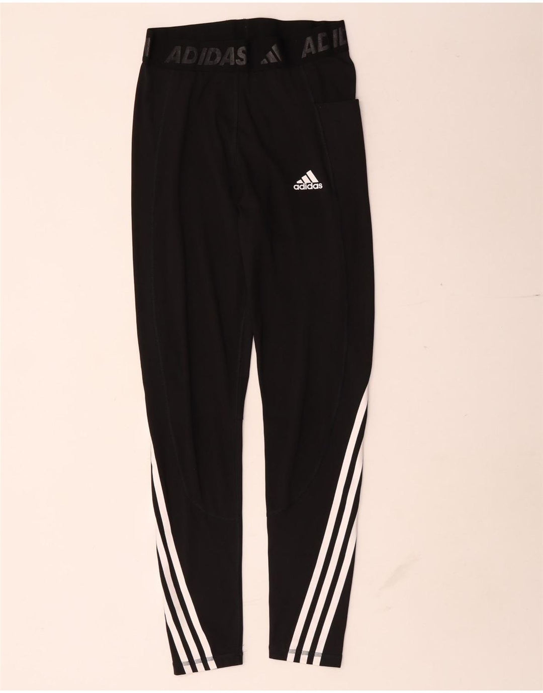 Adidas Damen Graphic Leggings UK 8 Small Schwarz Polyester