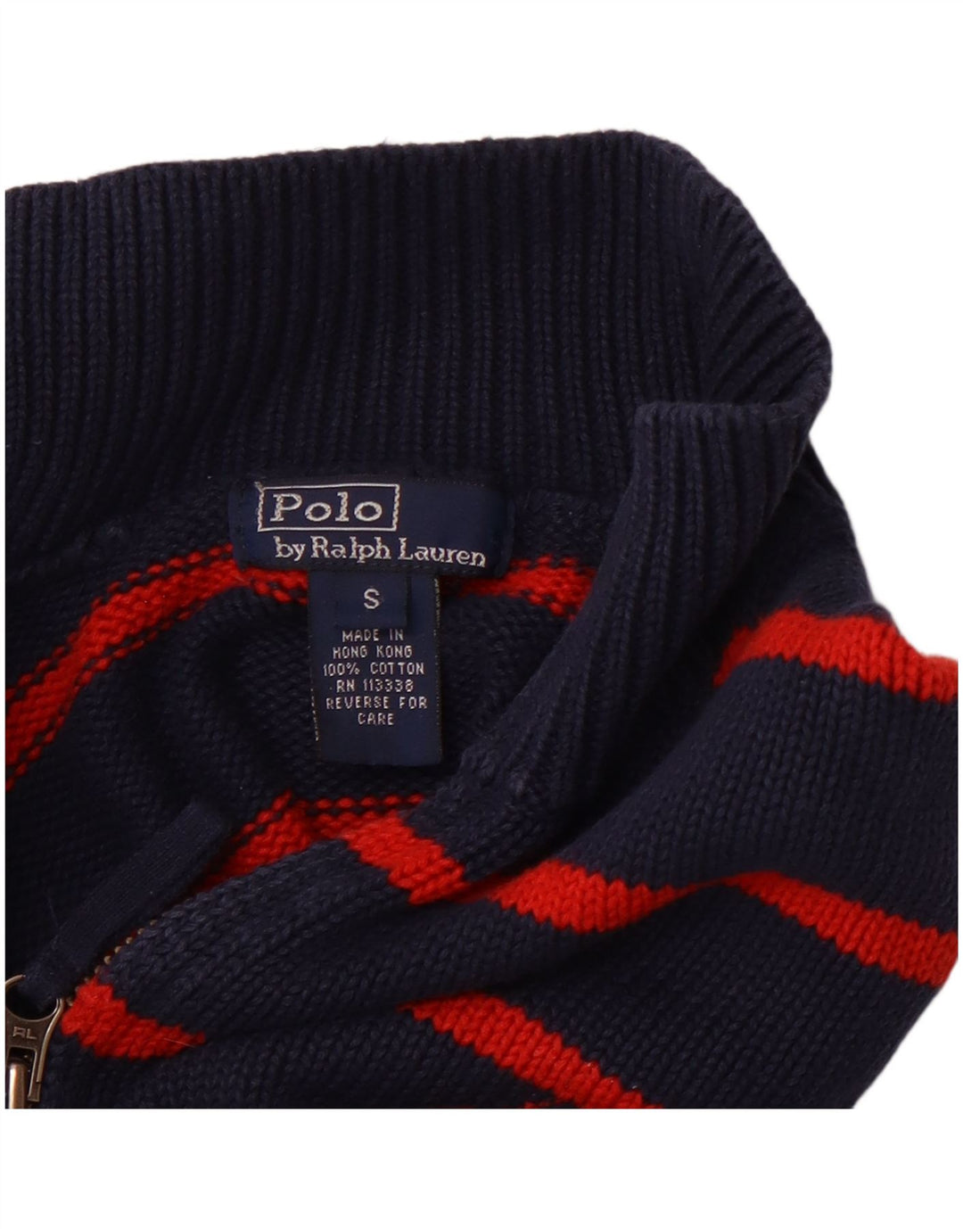 POLO RALPH LAUREN Jungen-Pullover mit Reißverschluss am Hals, 7–8 Jahre, Größe S, Marineblau