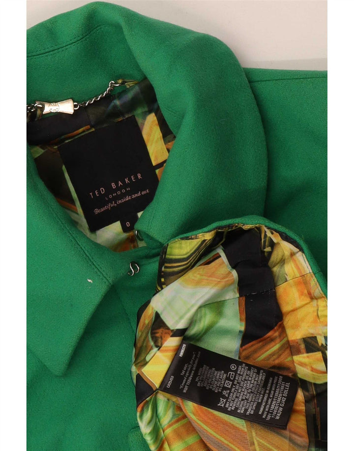 Ted Baker Damen Blazer Jacke Größe 0 2XS Grüne Wolle