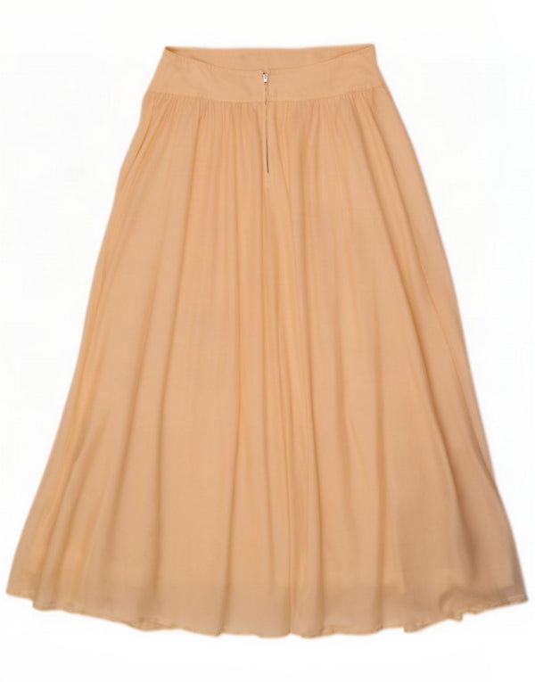 Byblos Damen Plissee-Schlagrock US 8 Medium W26 Beige Seide