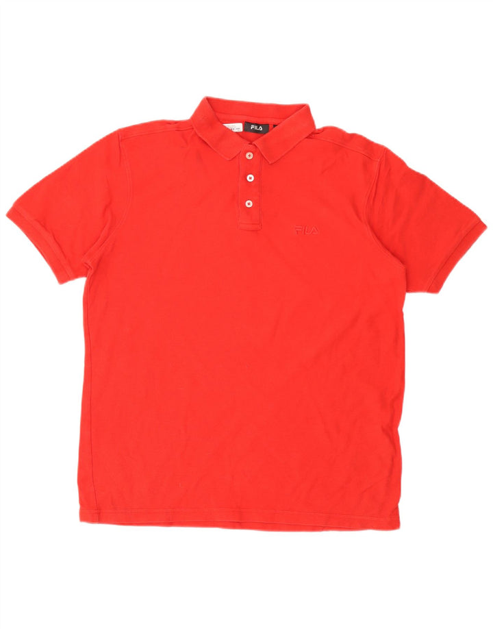 FILA Herren Poloshirt Große rote Baumwolle