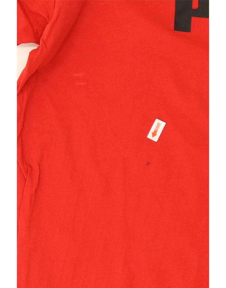 Puma Herren Grafik-T-Shirt-Oberteil aus mittelroter Baumwolle