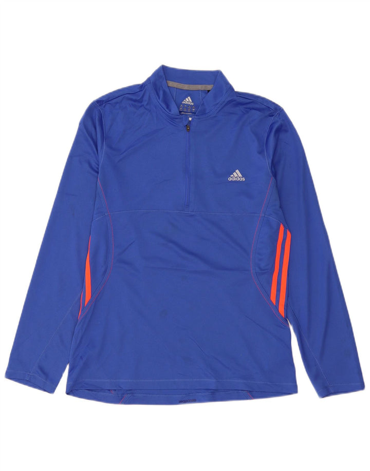 ADIDAS Damen Climalite Pullover Trainingsanzug Top UK 16/18 Large Blau