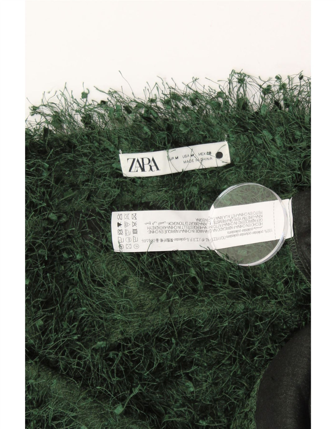 ZARA Damen Weste Tank Top UK 14 Mittelgrün Polyester