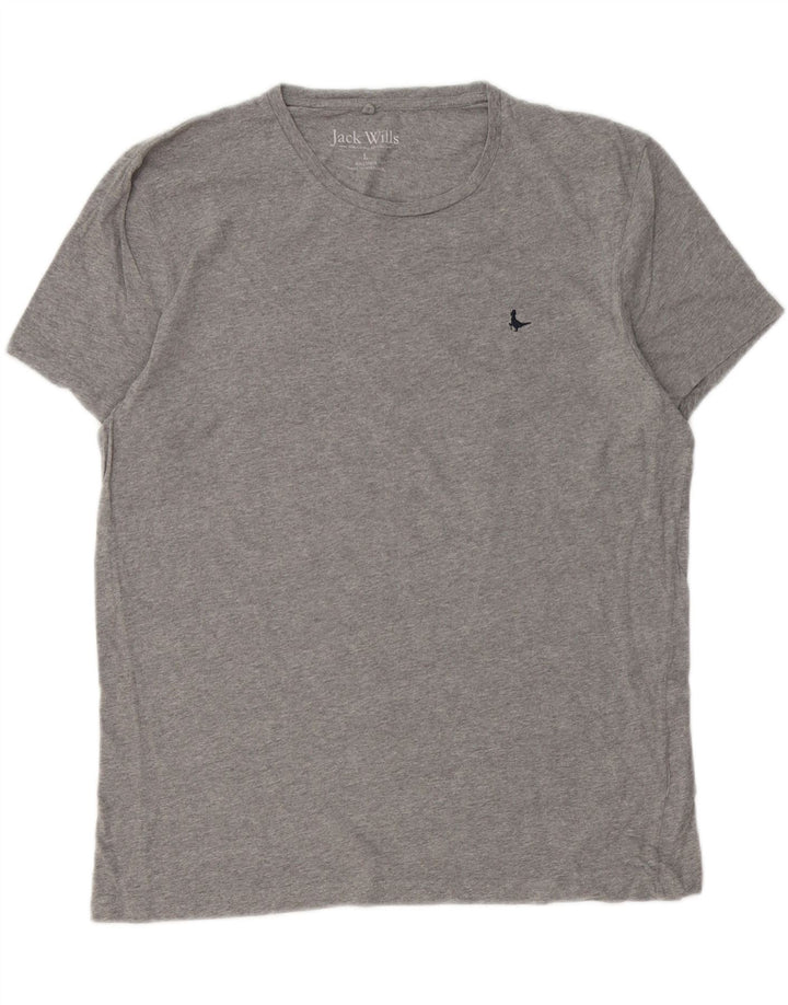 Jack Wills Herren-T-Shirt-Oberteil, groß, aus grauer Baumwolle