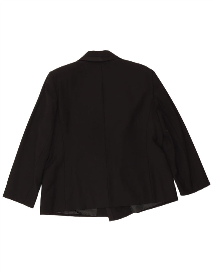Laura Biagiotti Damen Zweireihige Blazerjacke IT 48 XL Schwarze Wolle