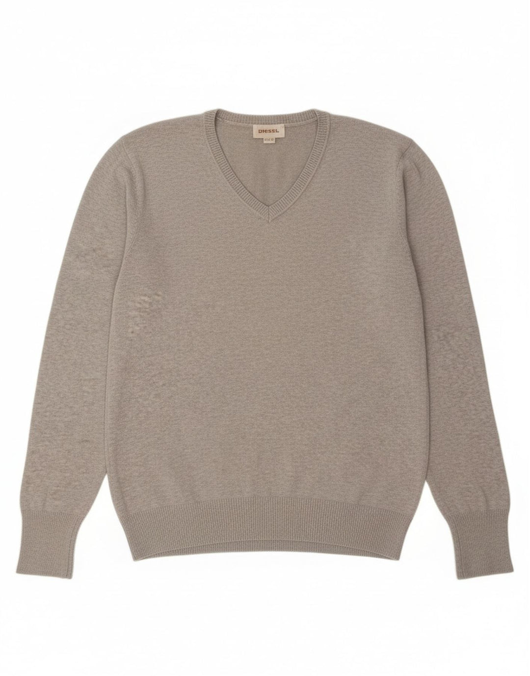Diesel Damen Pullover mit V-Ausschnitt, UK 14, Mittelgrau