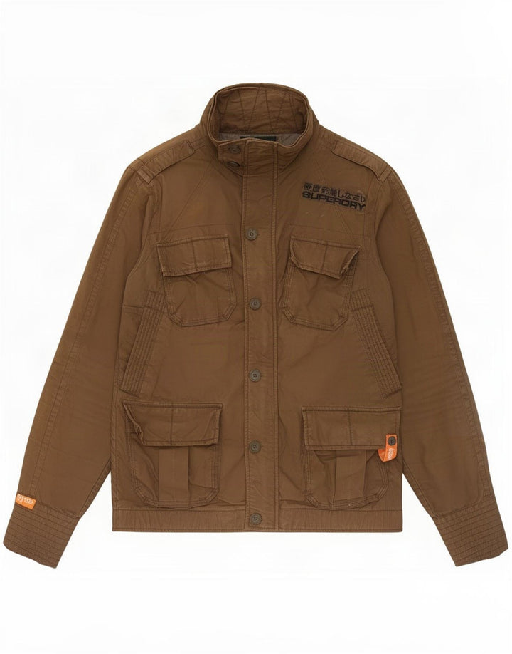 Superdry Herren Militärjacke UK 38 Medium Khaki Baumwolle