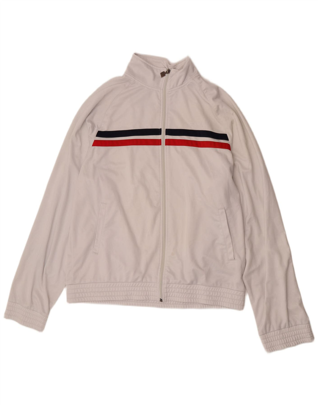 Fila Herren-Trainingsanzugoberteil, Jacke, 2XL, weiß gestreift, Polyester