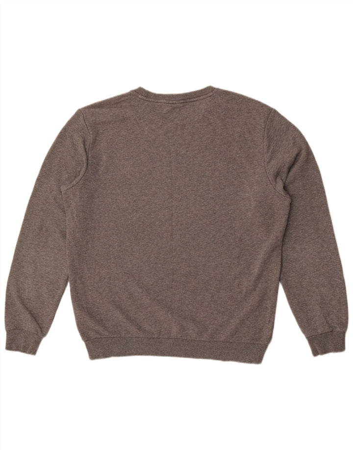 Puma Herren Grafik-Sweatshirt-Pullover aus mittelgrau gesprenkelter Baumwolle