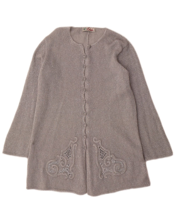 Langer Damen-Cardigan von Oris IT 44 Medium Silver Mohair
