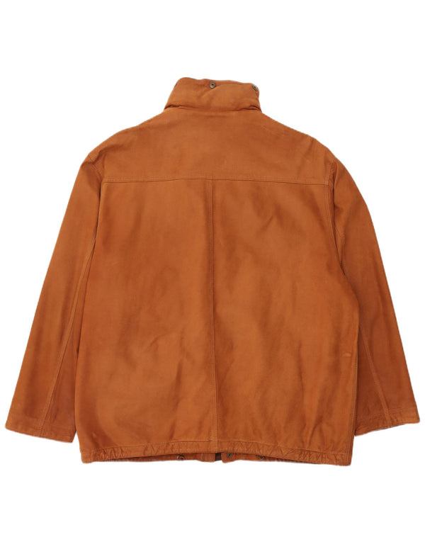 Vintage Herren Lederjacke mit Kapuze UK 42 XL Braunes Leder
