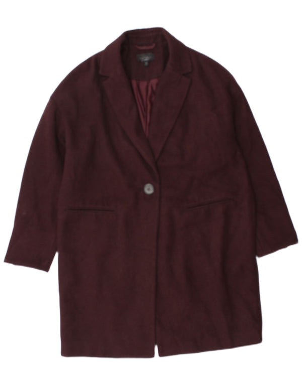 Topshop Damenmantel UK 12 Medium Burgund Polyester