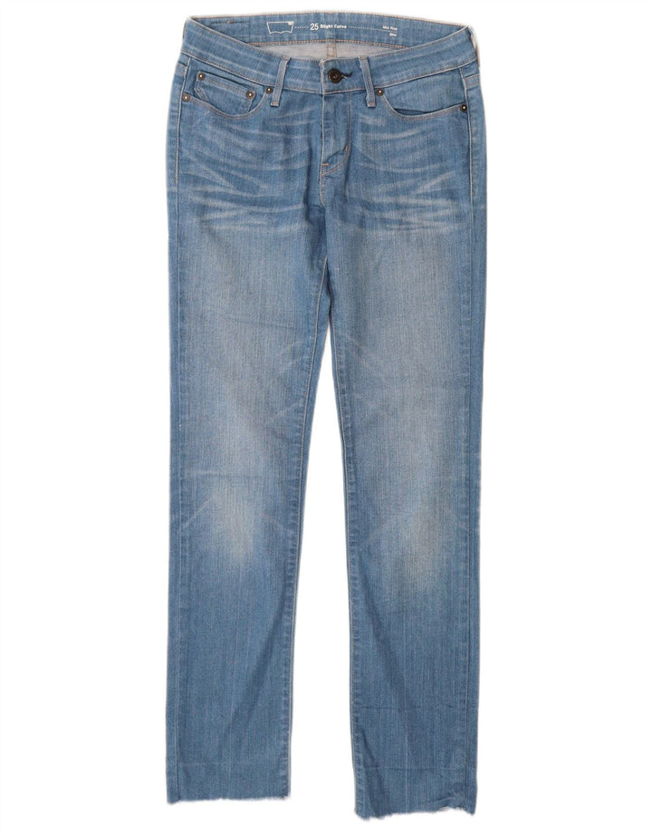 Levi's Damen Slight Curve Mid Rise Slim Jeans W25 L29 Blaue Baumwolle