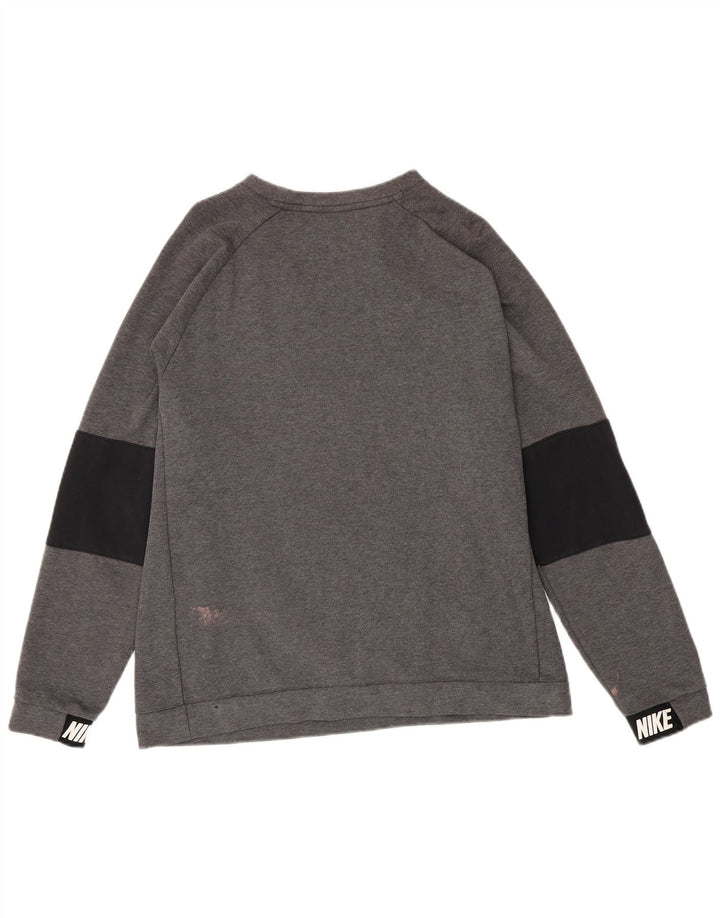 Nike Herren-Sweatshirt mit Grafik, groß, Grau, Farbblock