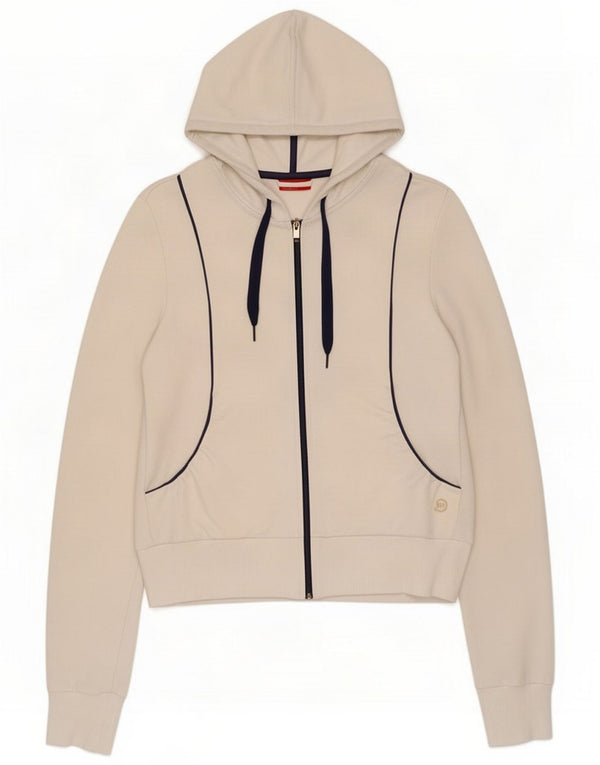 Puma Damen-Kapuzenpullover mit Reißverschluss, UK 12, mittelweiße Baumwolle