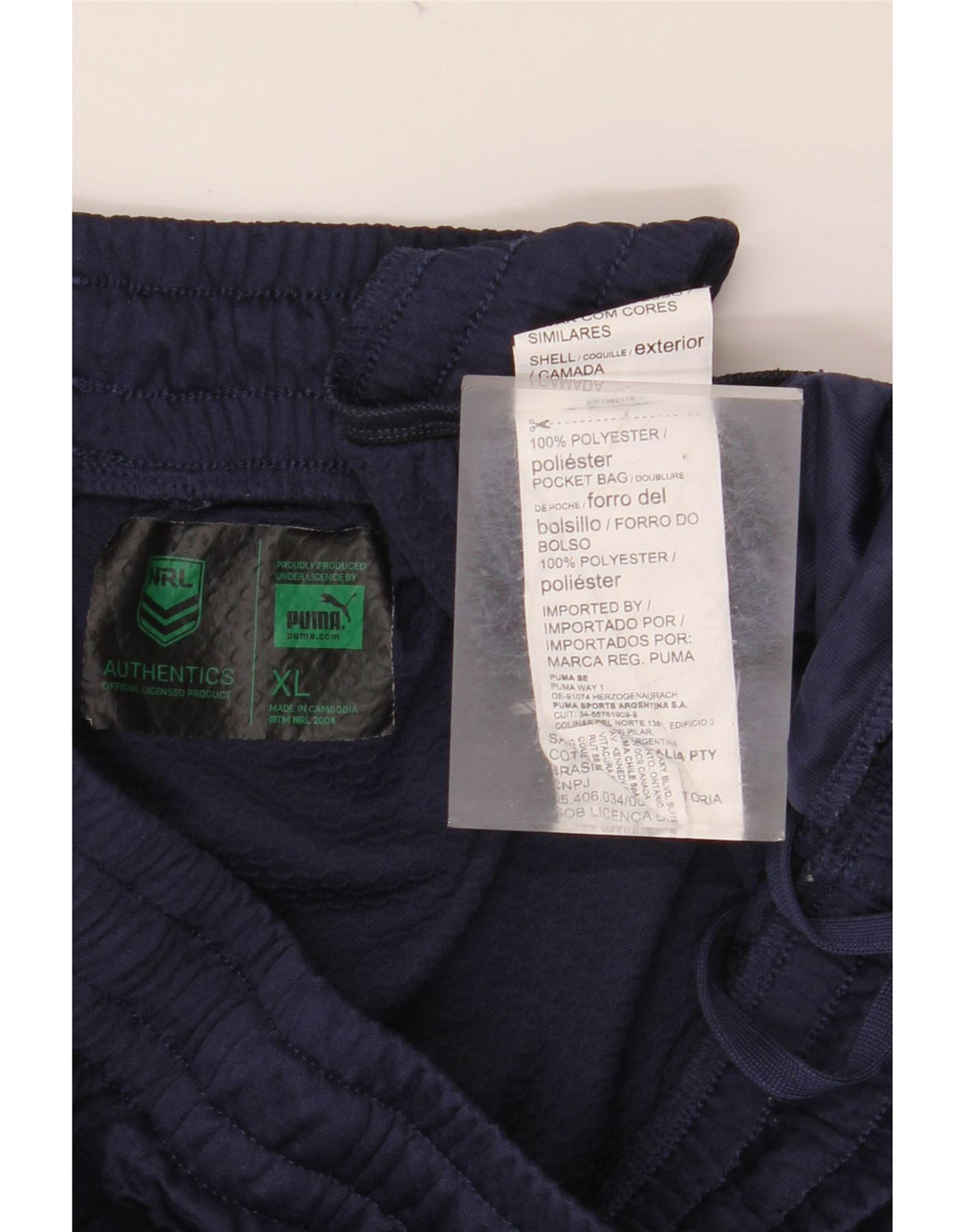 PUMA Herren Warriors Trainingshose XL Marineblau Colourblock Polyester