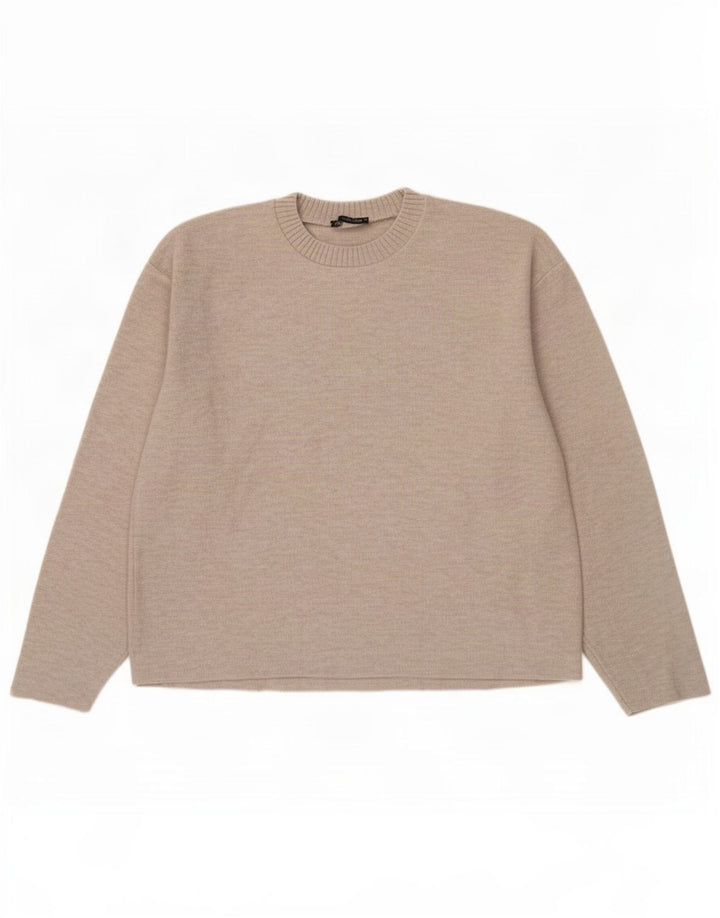 Zara Damen Blusenoberteil UK 14 Medium Beige Polyester