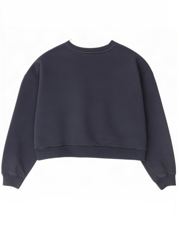 Ellesse Womens Crop Graphic Sweatshirt Pullover UK 12 Medium Marineblau