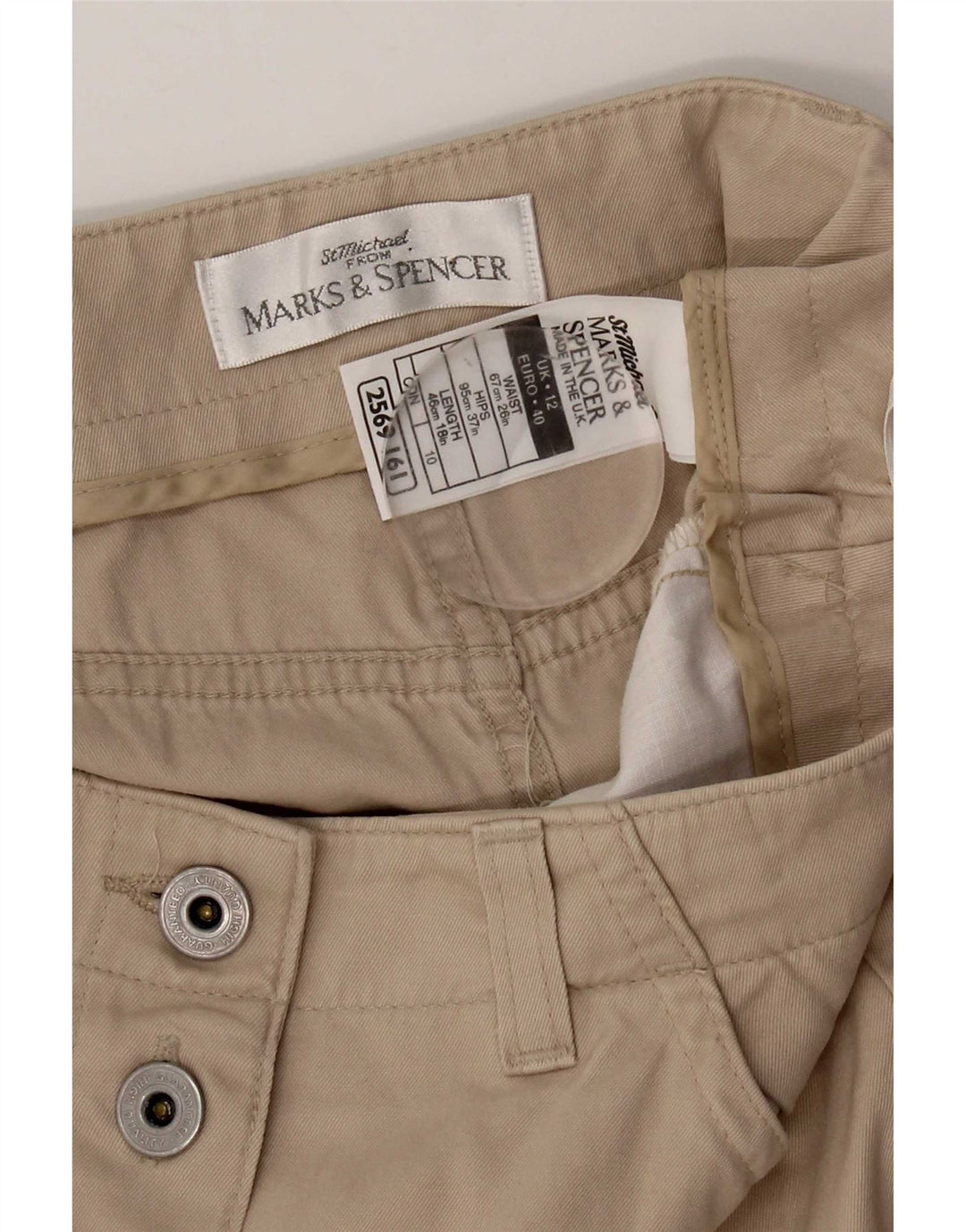 Marks & Spencer Damen Minirock UK 12 Medium W28 Beige Baumwolle