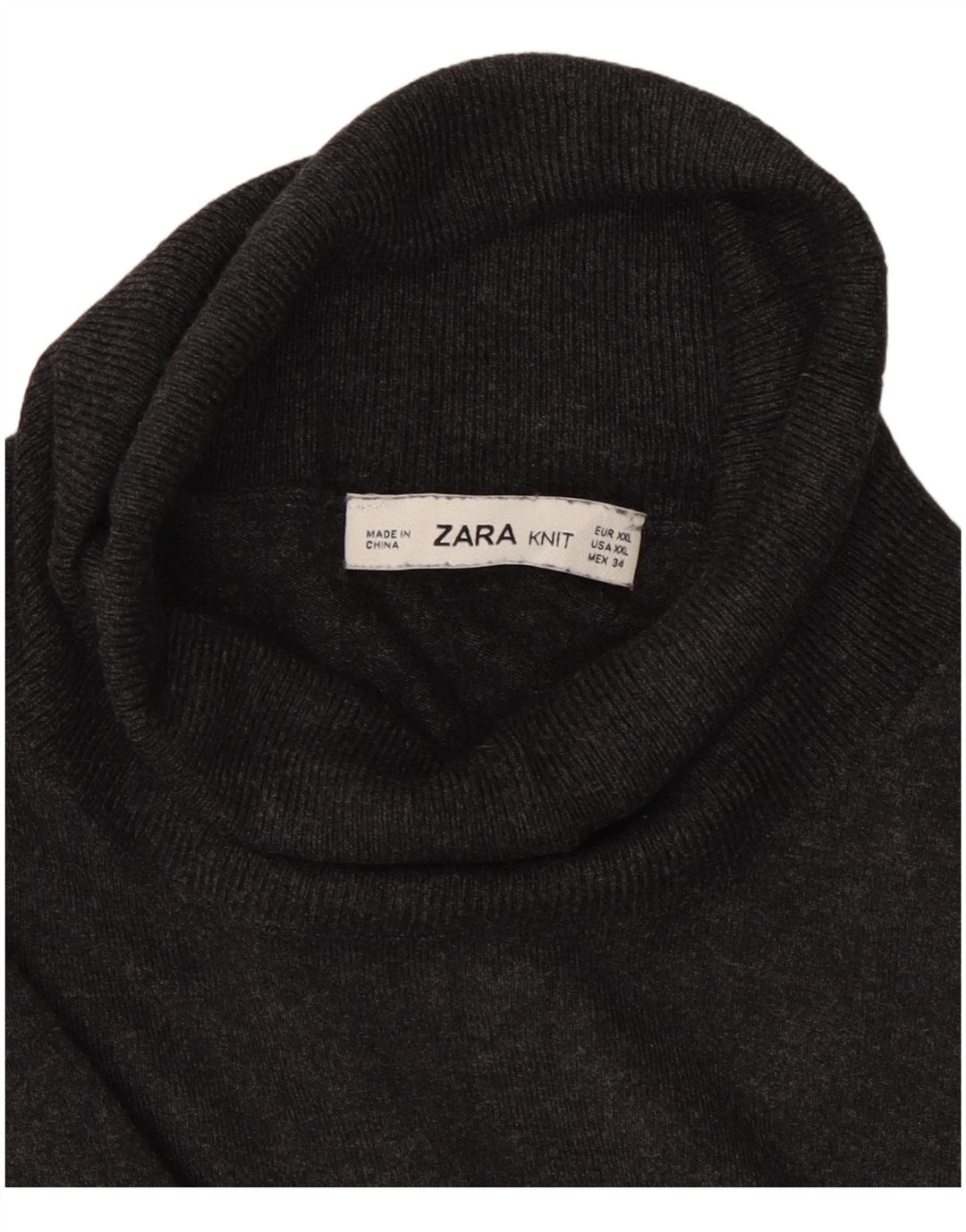 Zara Damen Rollkragenpullover, Gr. 20 2XL, Grau meliert