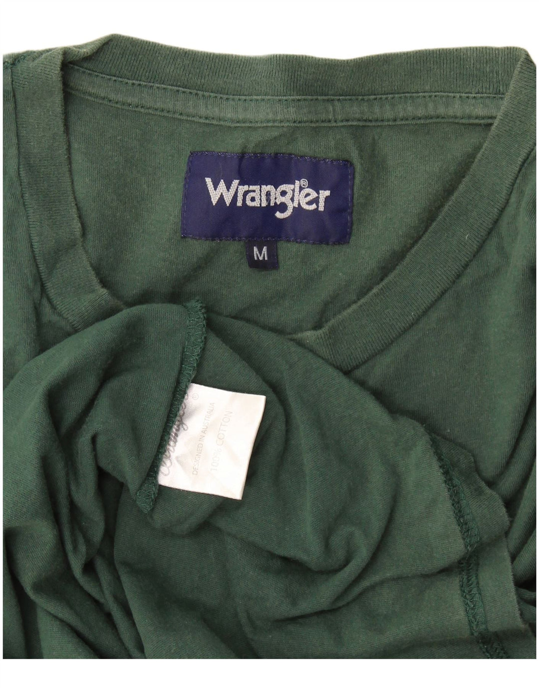 Wrangler Herren T-Shirt Top aus mittelgrüner Baumwolle