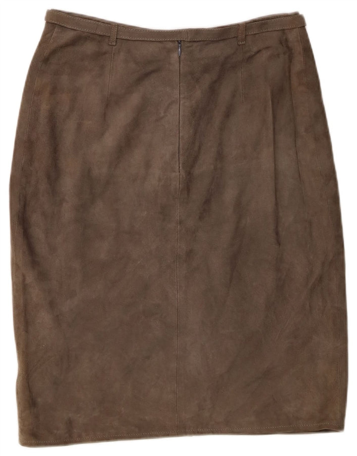Vintage Damen Wildlederrock IT 44 Medium W26 Khaki Leder