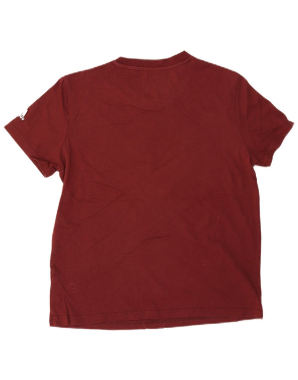 Adidas Damen Grafik T-Shirt Top UK 16/18 Large Burgund Baumwolle