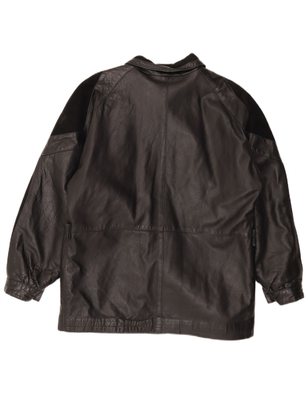 Vintage Damen Lederjacke EU 44 XL Schwarzes Leder
