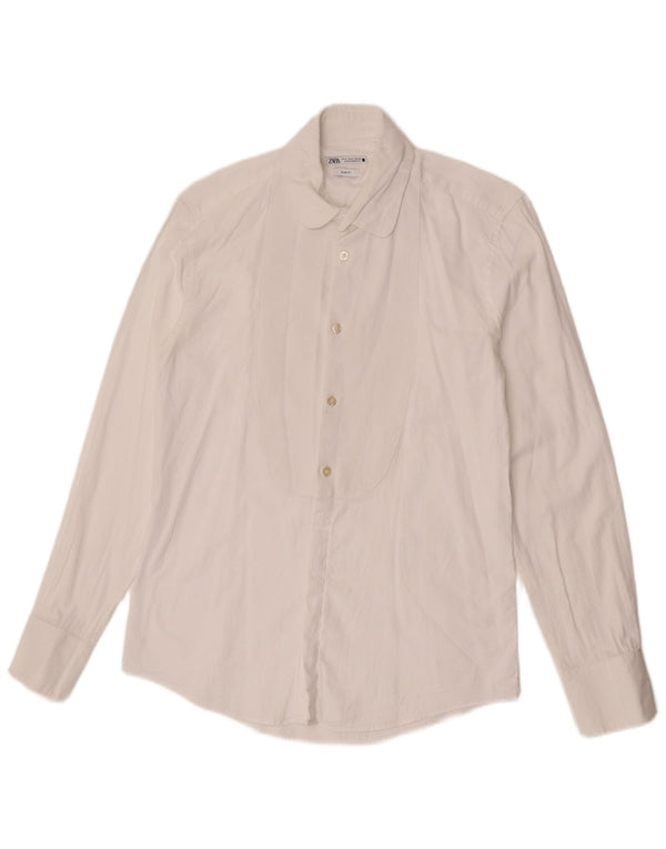 Zara Herren Slim Fit Hemd Small Weiß