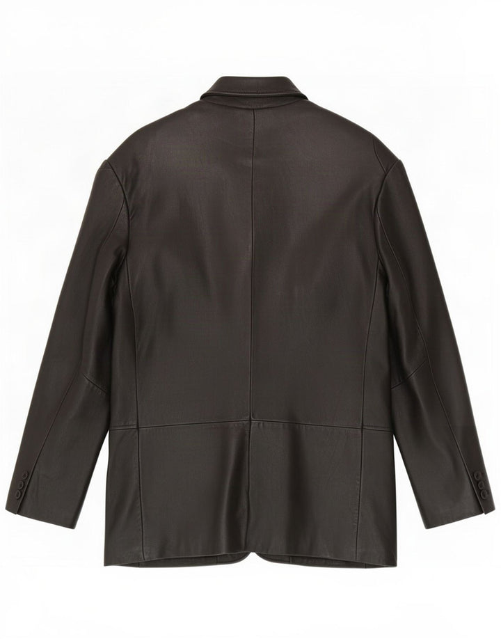 Kartel Herren-Blazerjacke aus Leder mit 3 Knöpfen, Gr. 40, Schwarz