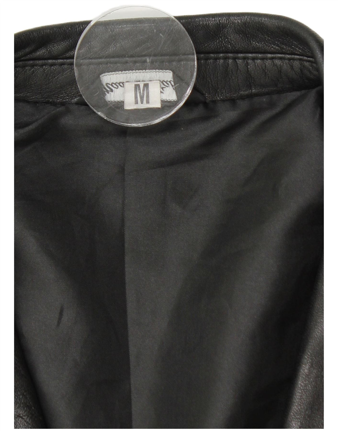 Vintage Herren 2-Knopf-Leder-Blazerjacke UK 38 Mittelschwarzes Leder